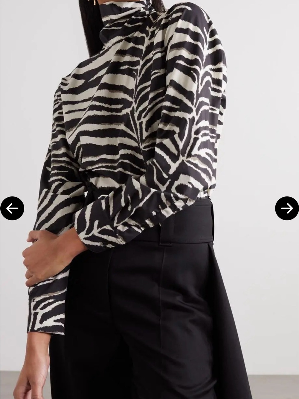 Dries Van Noten Zebra print turtleneck cotton Blouse Size 34